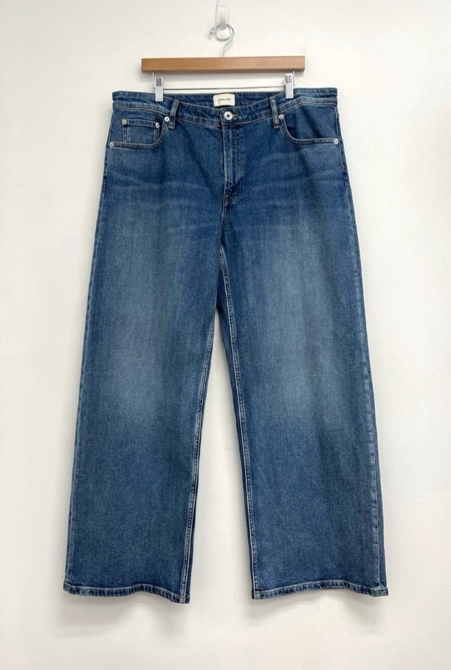 Everlane The Mid-Way Jean Mid-Rise Wide Leg Full Length Organic Cotton Size 33R